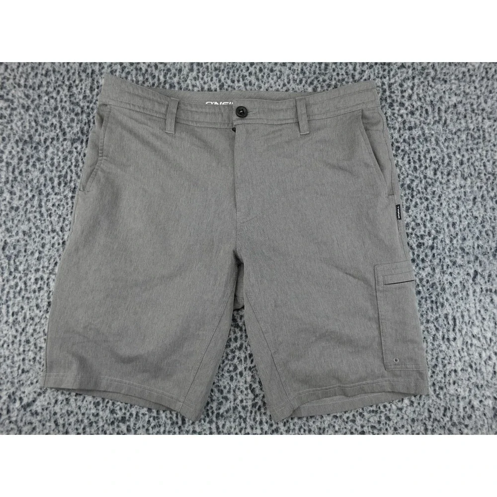 O'Neill Hybrid Walk Shorts Mens 34 Grey Stretch Cargo Pockets